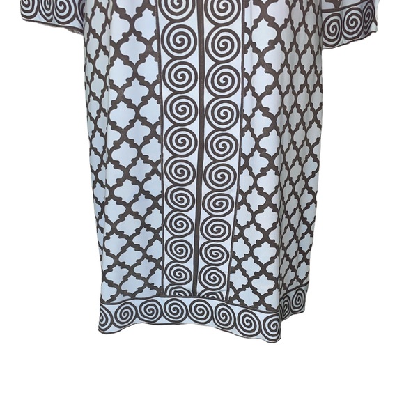 Gretchen Scott Bordertown Cornflower Blue Vneck Jersey Tunic Shift Dress - M - Picture 4 of 11